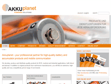 Tablet Screenshot of akkuplanet.de